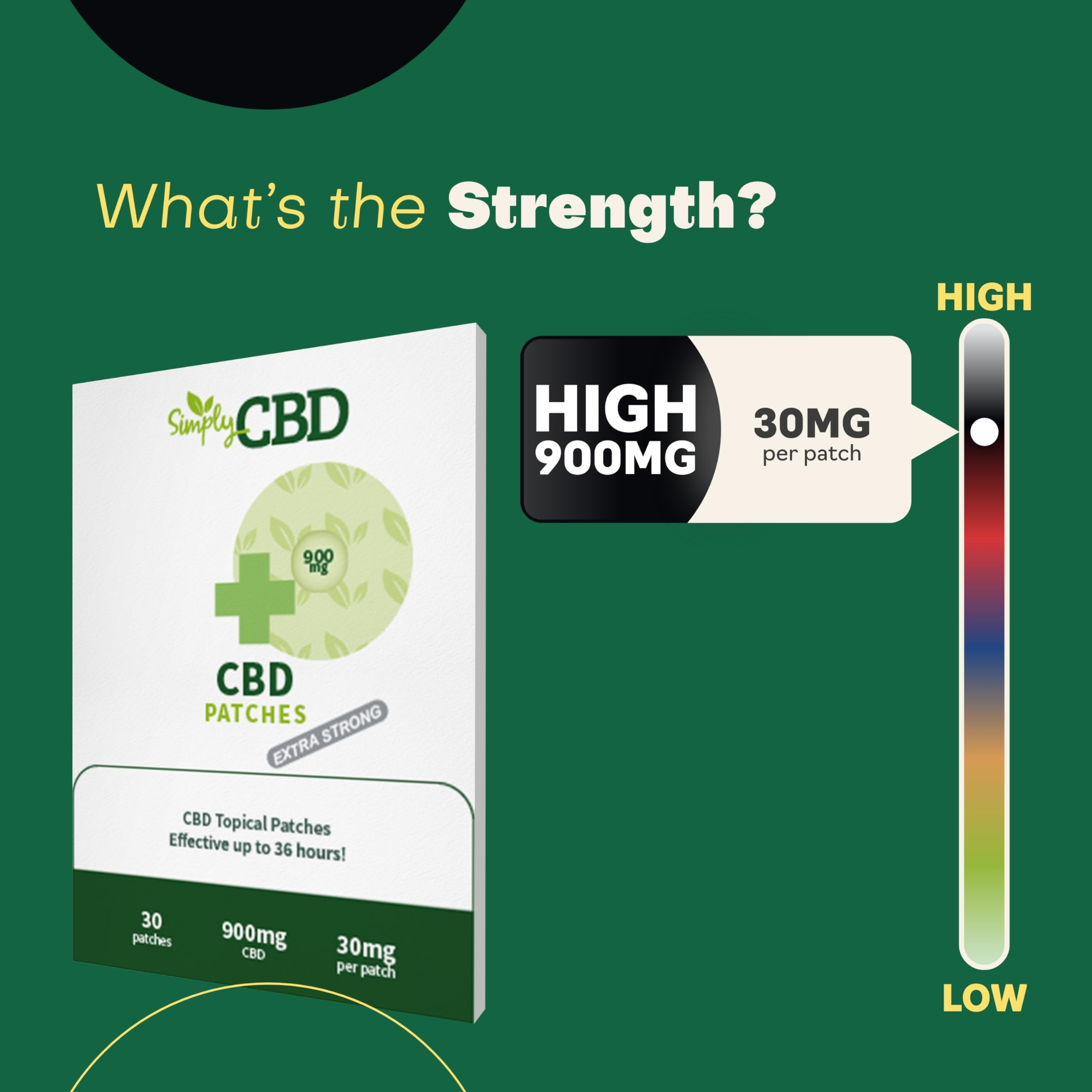 Simply CBD Parches tópicos, 30 parches, 30 mg por parche, blancos