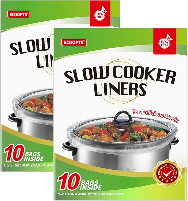 ECOOPTS Slow Cooker Liners by ECOOPTS | Small Cooking Bags Fit 1-3 Quarts (20)