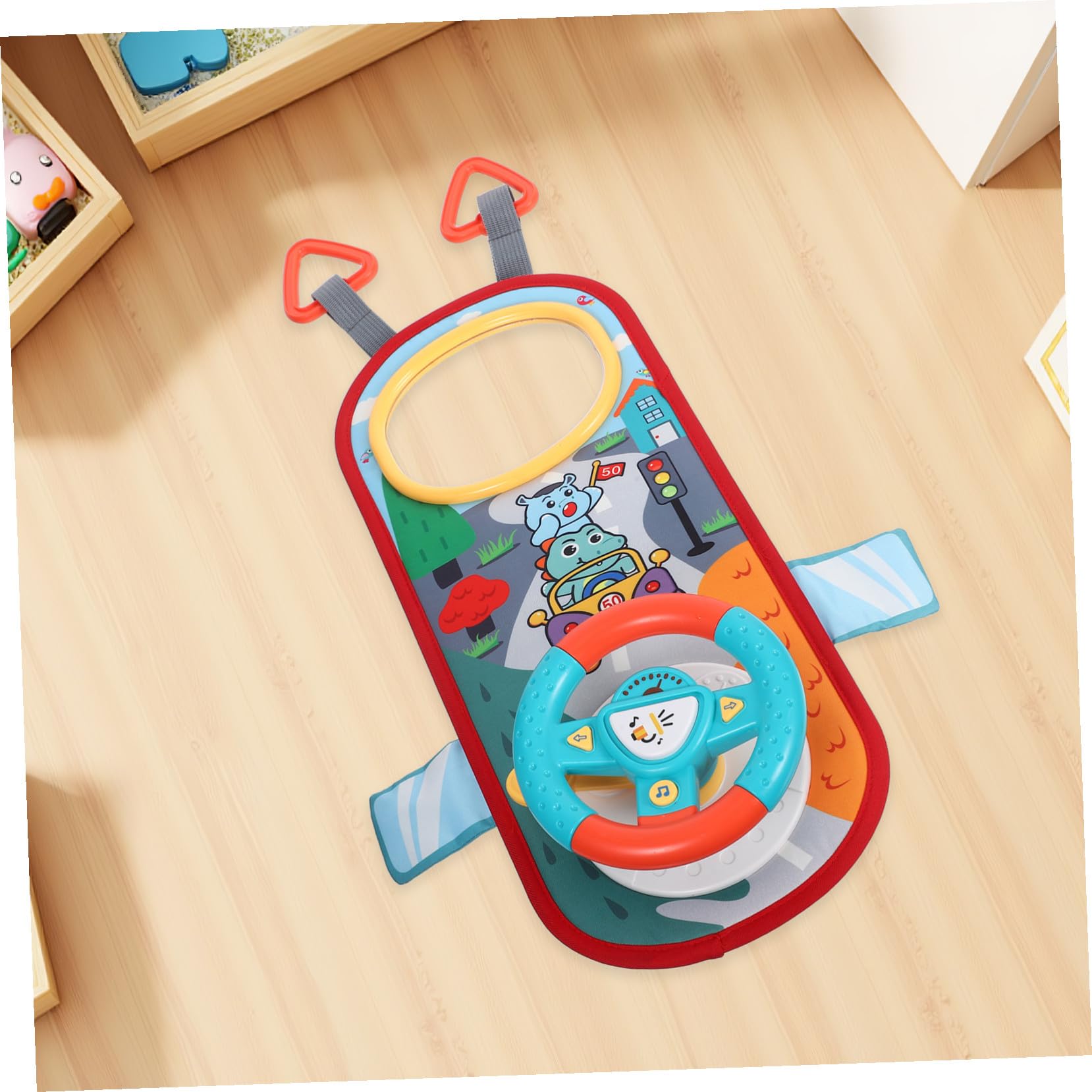 Toddmomy Gioco per Simulazione Guida Auto Educativo Interattivo Portatile per Seggiolino Veicolo Design Robusto e Leggero per Giochi Genitore-figlio