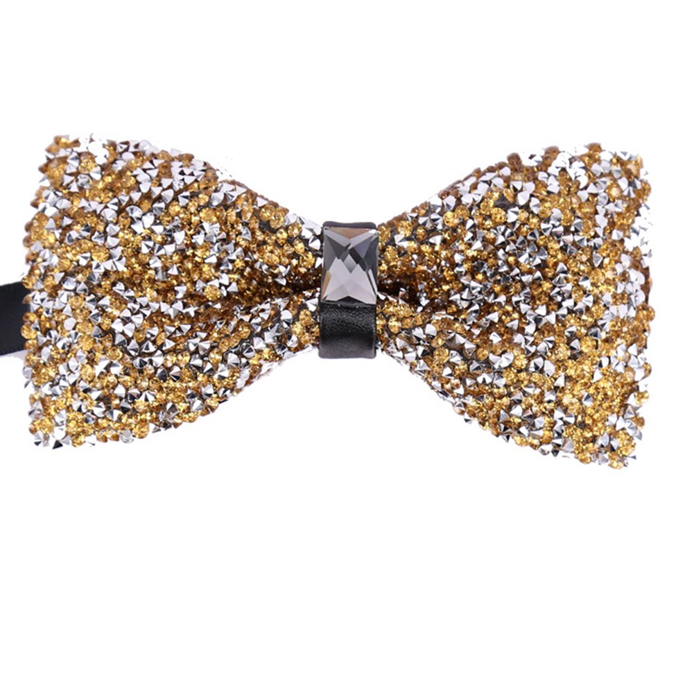 Novelty Pre-Tied Bowtie Men's Big Boy Bling Sparkle Rhinestone Banquet Wedding Bow Tie