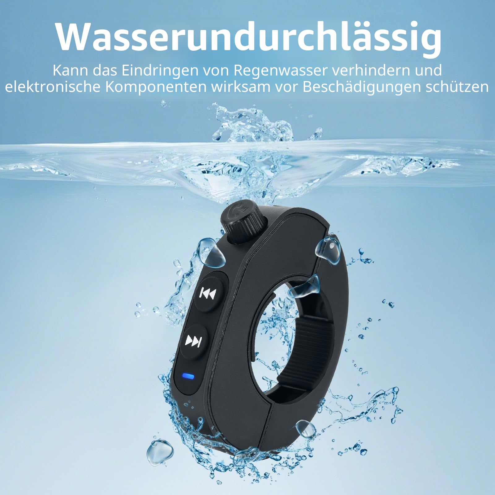 Kabellose Bluetooth-Media-Taste, lenkradfernbedienung für Auto, Fahrrad, Motorrad, wiederaufladbar, IPX6, wasserdicht