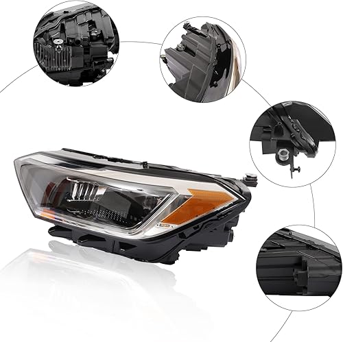 Miniatura 8 de CNCEST Faro delantero LED izquierdo con DRL para Volkswagen Jetta 2019 2020 2021 2022 - Carcasa negra  Ajuste directo - Lado delantero izquierdo del