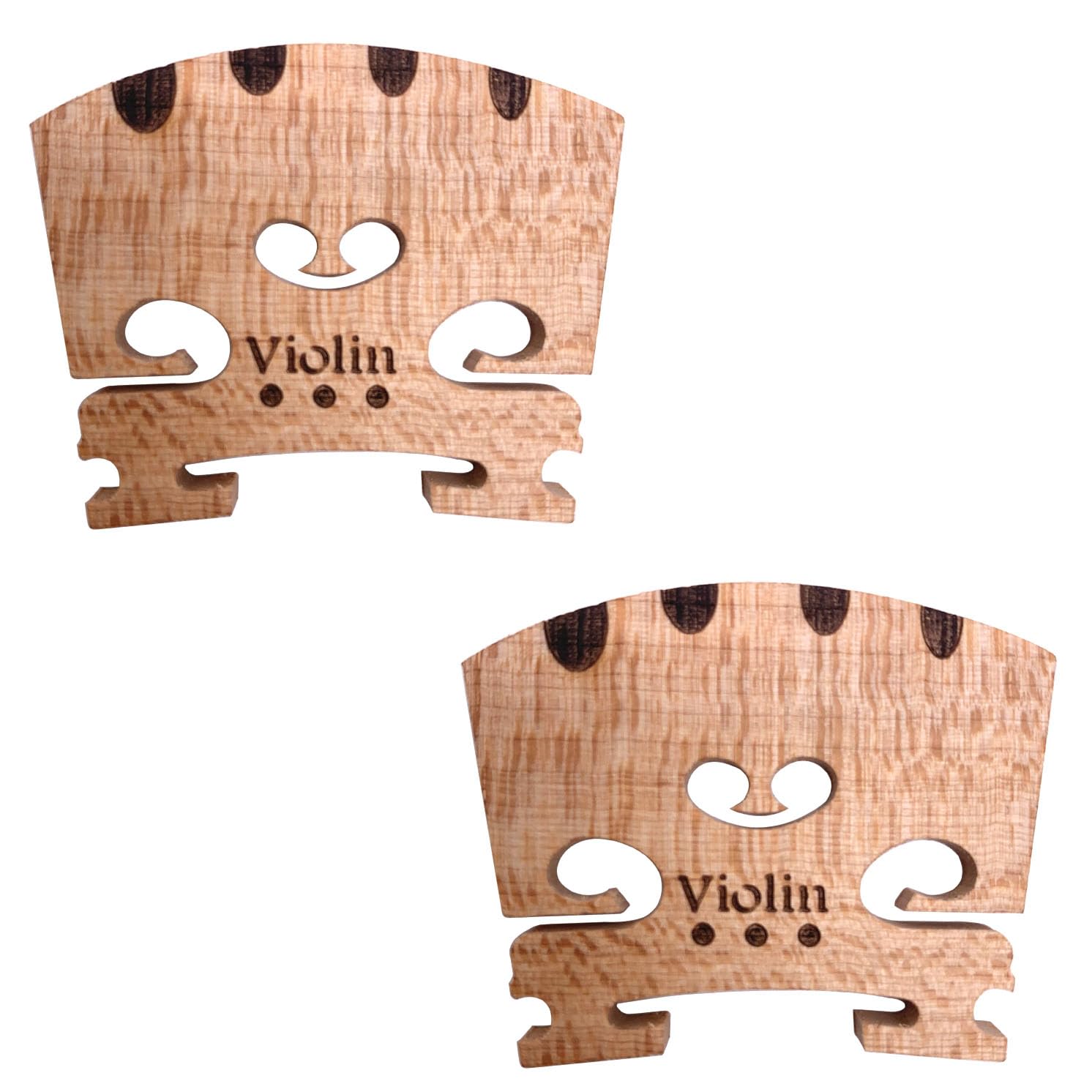 2pcs Violin Bridge 4/4 Full Size Fine Grade Maple Violin Parts Music Instrument Replacement with G-D-A-E String U-Groove