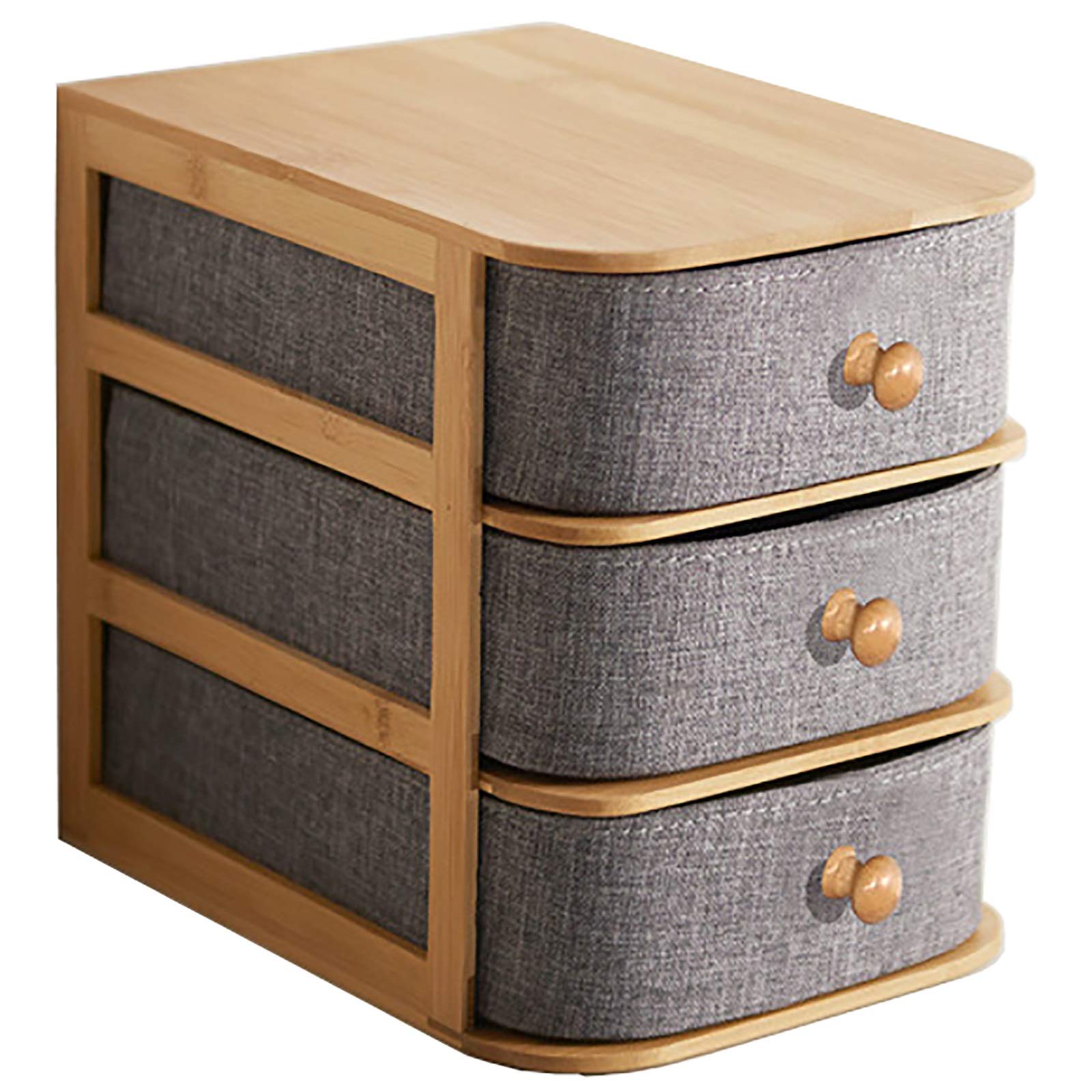 Scatola Porta Cosmetici Cassetto Tipo Scatola di stoccaggio cosmetico in legno Oxford Ploth Art Stationery Storage Box archiviazione organizzatore per Cassettiera e Bagno