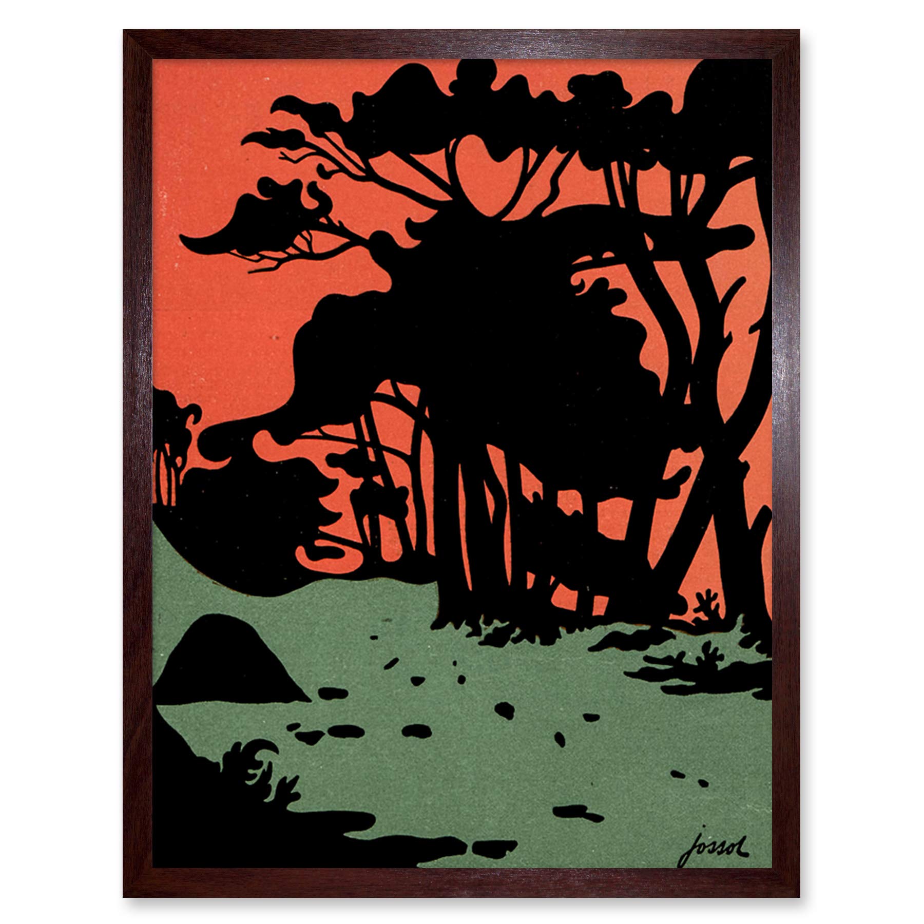 Wee Blue Coo Magazine Cover Jugend Abstract Silhouette Art Print Framed Poster Wall Decor 12x16 inch