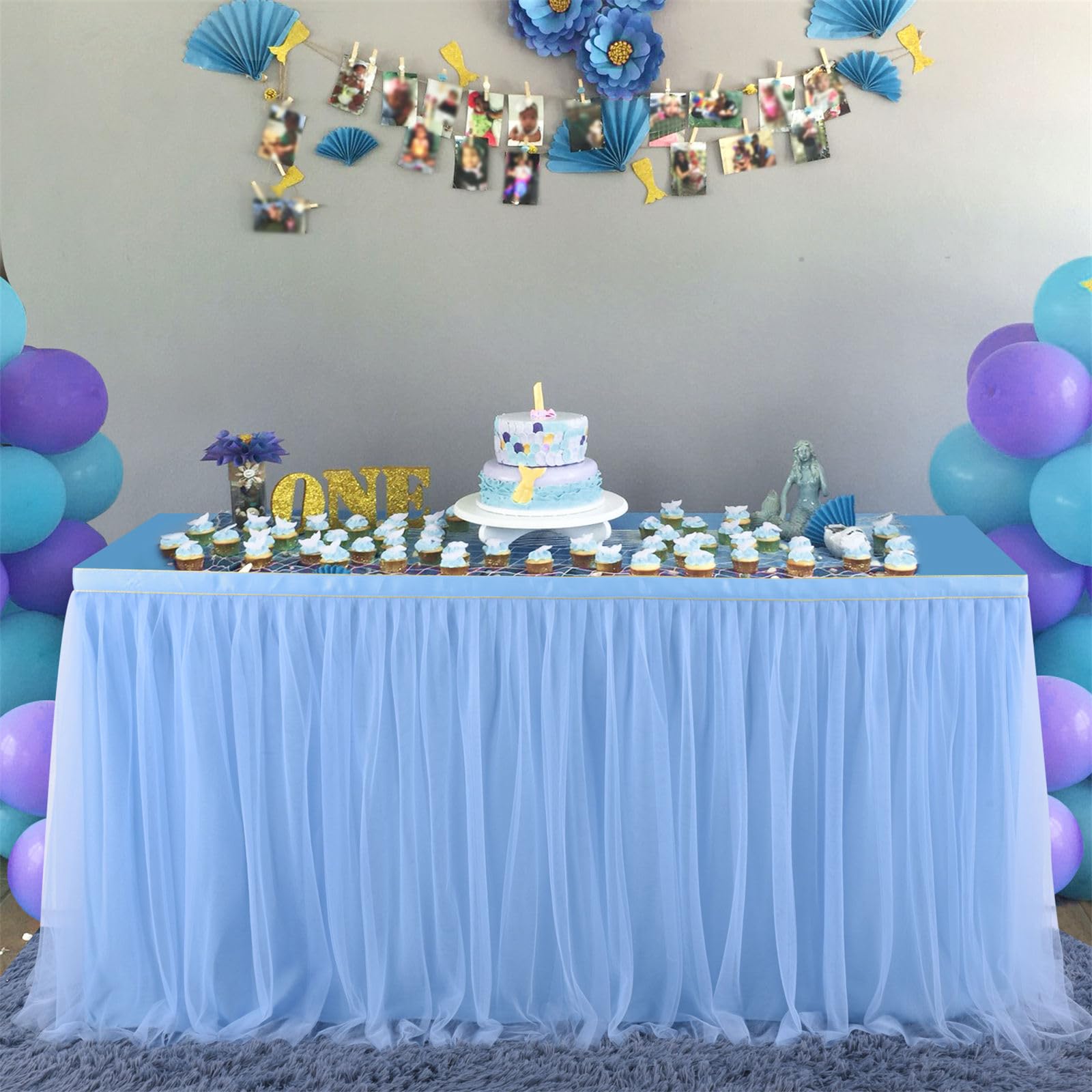 Tüll Tischrock Partydeko - Wiederverwendbar Für Geburtstag & Hochzeit