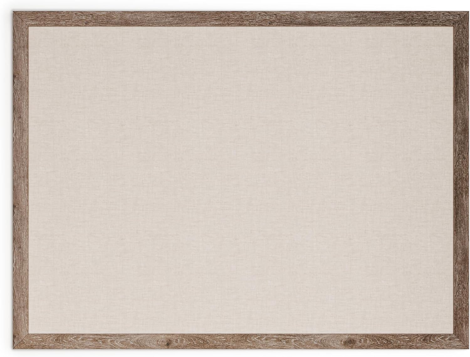U Brands Linen Bulletin Board, 36" x 48", Rustic Wood Style Frame, Industrial Grade Pinning Surface