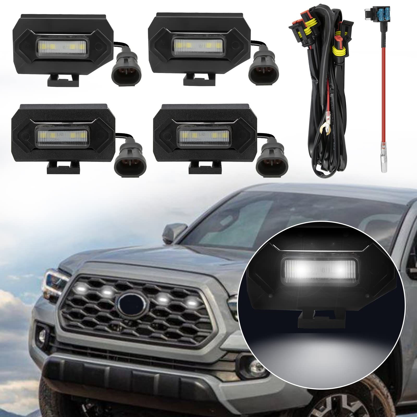 Buy Voilamart 4 SET Grille Lights Grill LED Lights Replacement