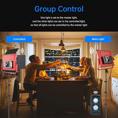 Miniatura 4 de GVM - Luces LED de video con control de aplicación, kits de iluminación de video bicolor regulables con carcasa de aleación de aluminio, paquete de