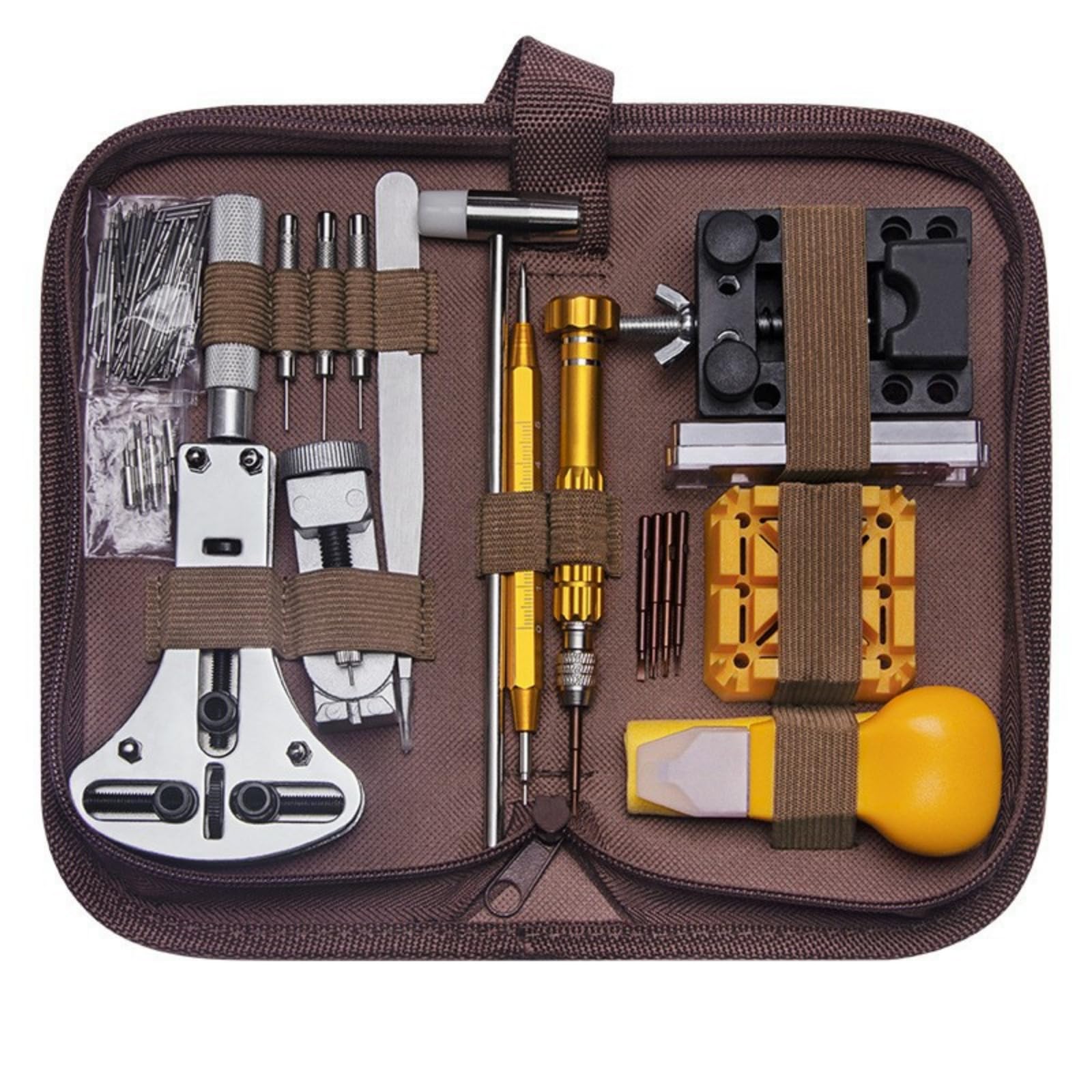 Perfeclan Kit Reparación Relojes con Estuche Portátil Profesional Kit Reparación Relojes Ligero Herramienta para Bricolaje