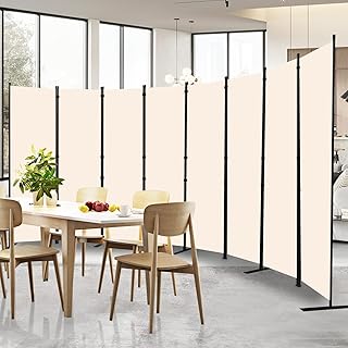 Room Divider and Folding Privacy Screens， Large 8 Panel Room Divider Wall Screen for Room Separtition, Partition Room Dividers Panel, Portable Fabric Wall Divider Room Separator for Office, School
