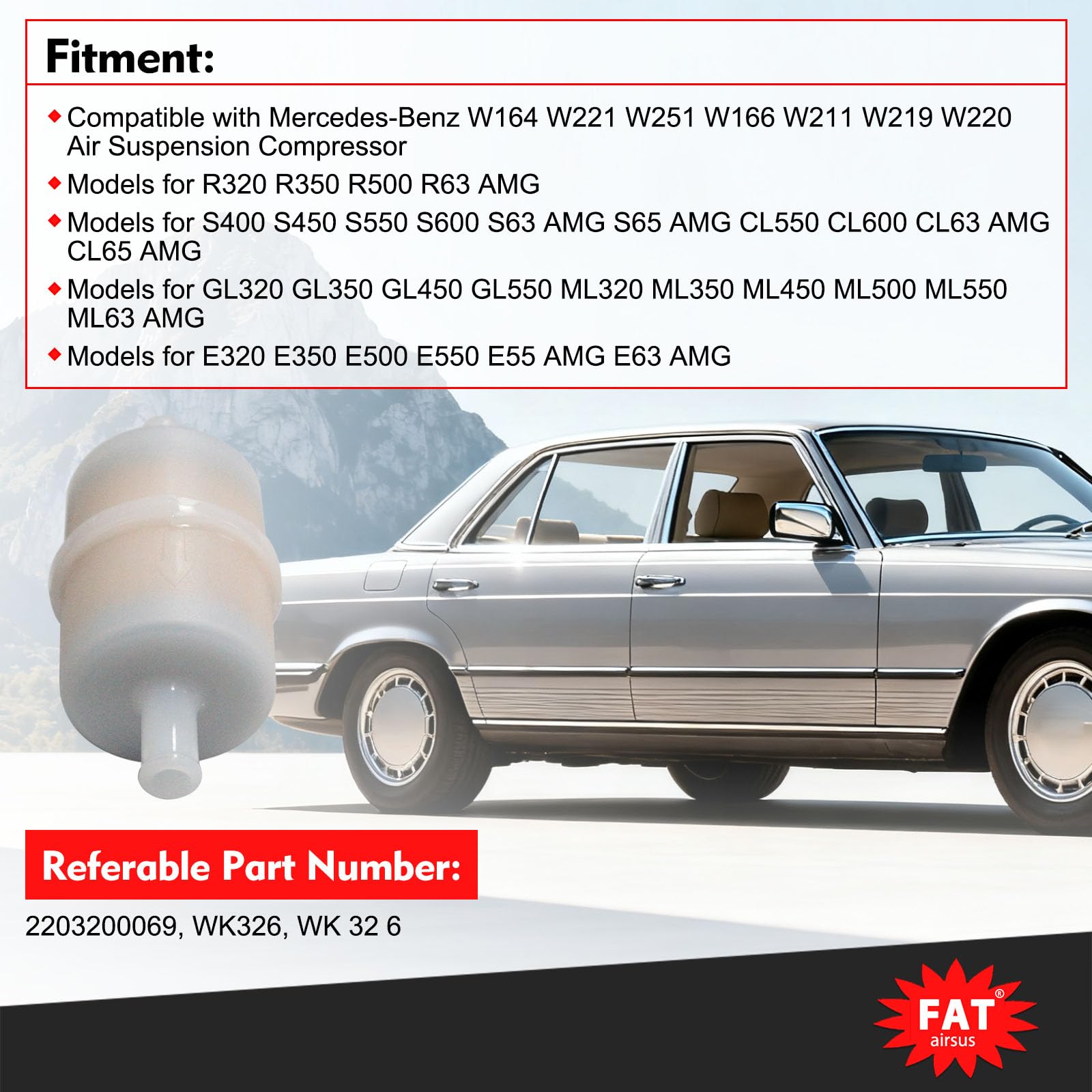 Amazon.com: AIRSUSFAT For Mercedes W211 W216 W219 W220 W221 Air