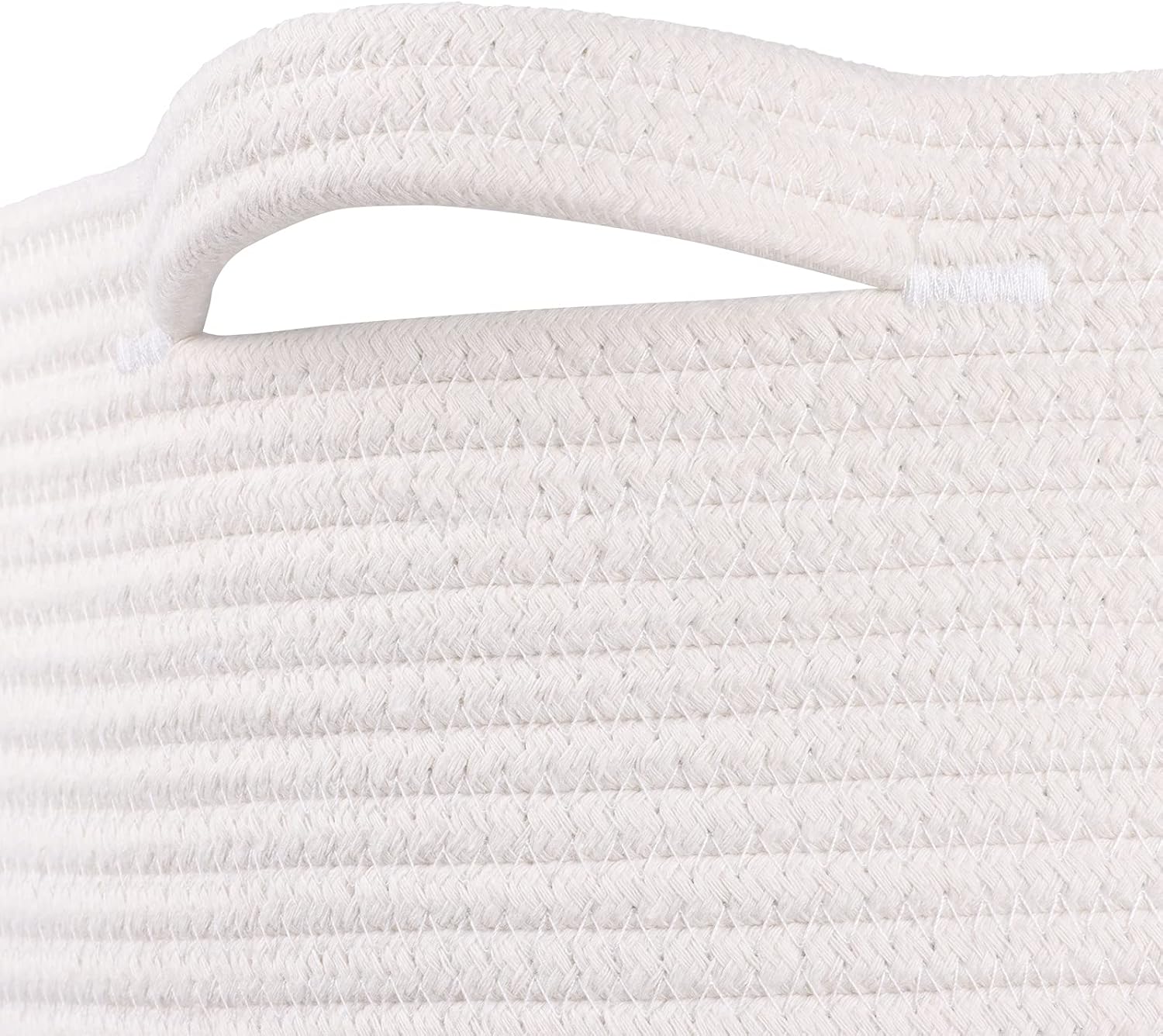 Univivi Large Baby Hamper ,Nursery Bin and Box with Woven Cotton Rope,Toy Blanket Comforter Storage Bin and Box, Laundry Hamper, 18’’L18’’W20’’H,White and Yellow : Baby