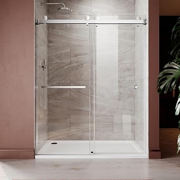 50"- 55" W x 76" H Frameless Double Sliding Shower Door