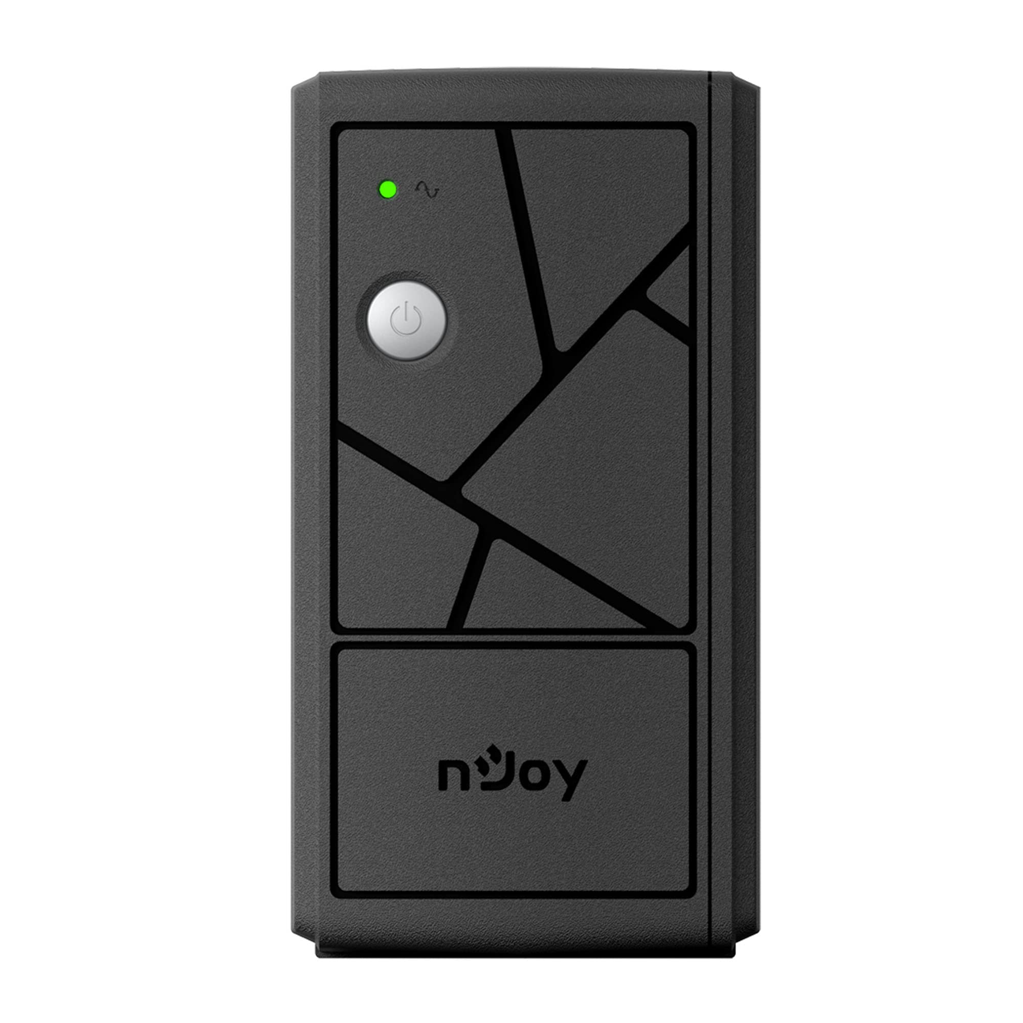 NJOY Keen 600VA Gruppo di Continuità 360 Watt, Tecnologia Line Interactive, UPS con Onda Sinusoidale Simulata, AVR, 2 Uscite Shuko, 1 Batteria - Garanzia 3 Anni