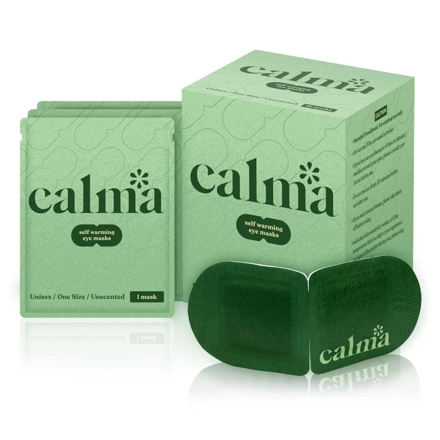 16 Pack Calma Heated Eye Mask - Hot Compress For Eye Fatigue - Helps Relief Dry Eyes, Blue Light Strain, Headaches and Dark Circles (Unscented)