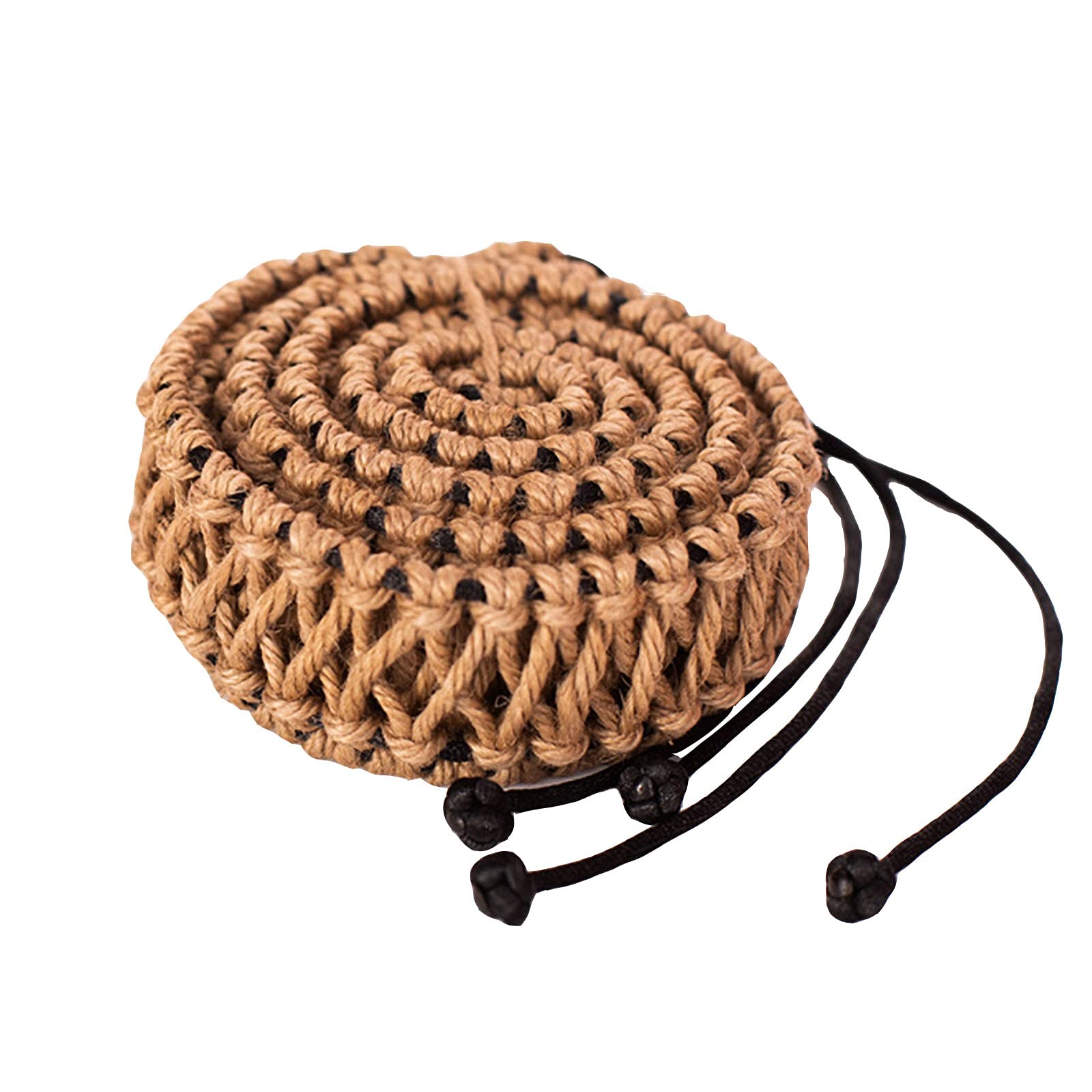 Handpan Rope Braid Rattan Rope Surround Decoration, applicare su tamburo in acciaio da 21 pollici -25 pollici Handpan, fatto a mano puro, tampone di protezione, eliminare il rumore (Color : Black)
