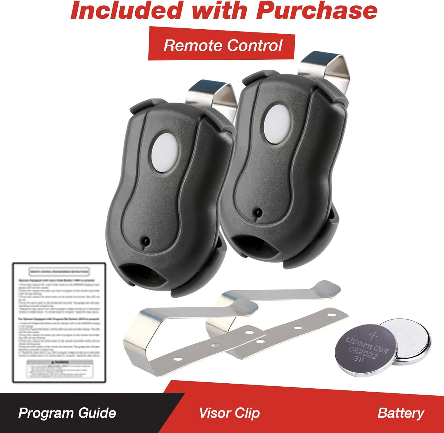 Two GDR PRO Garage Door Opener Visor 1btn Remote for Genie (GICT390)