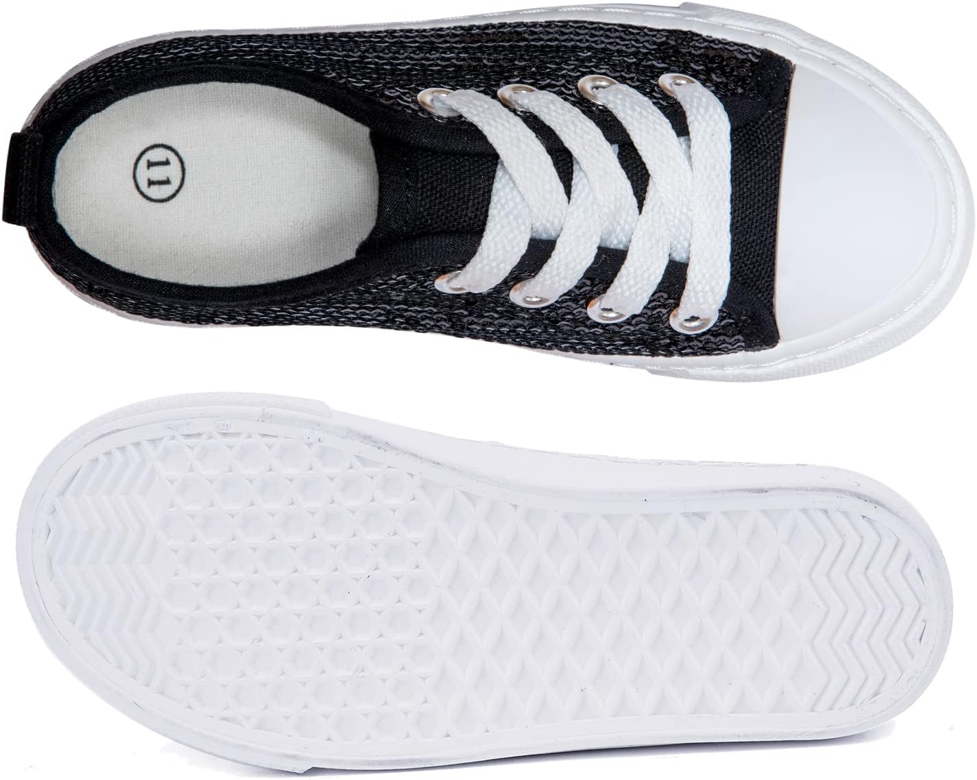 ToandonToddler Kids Sneakers Sparkle Fashion Glitter Sequins Canvas Shoes - Image 5