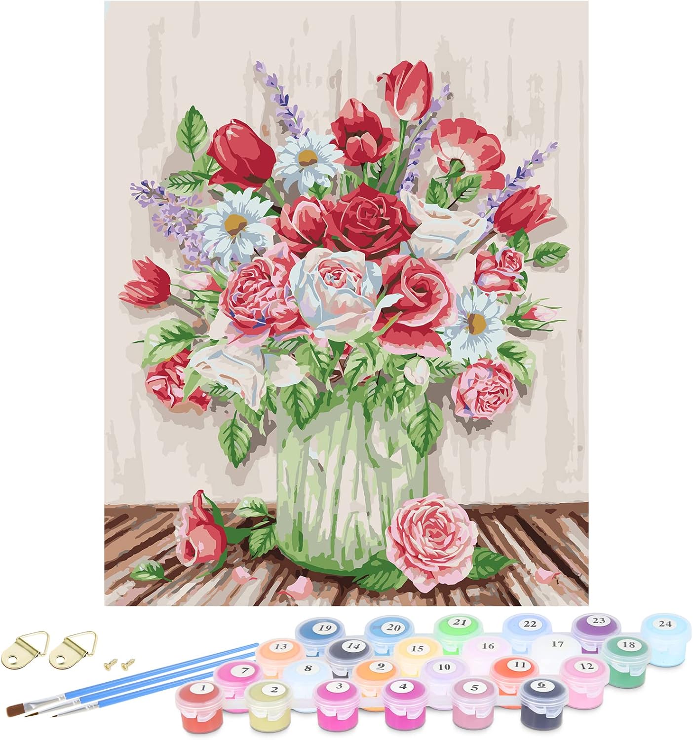 Nuberlic Paint by Numbers for Adults Beginner Flower Paint