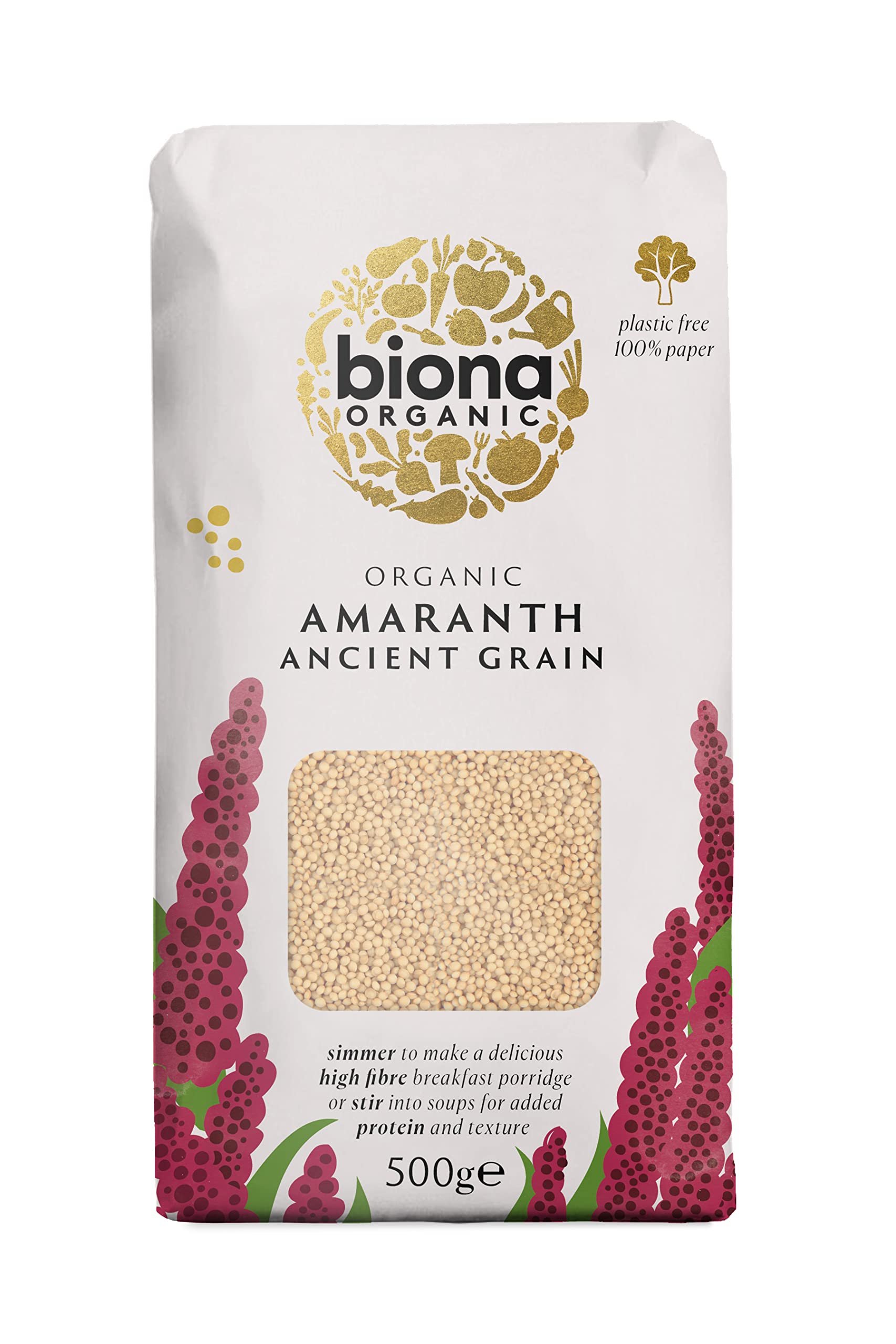 Biona Organic Amaranth Supergrain Seeds 500g (Pack of 6)