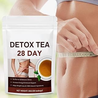 FmtwPhn Detox Tee Zum Abnehmen 28 Tage Tee Für Abnehmen Schnell Fettverbrenner Entschlackungstee Zum Abnehmen Natural Sanfte Entgiftung Und Reinigung Wohlbefinden Bei Blähungen, Figurformung