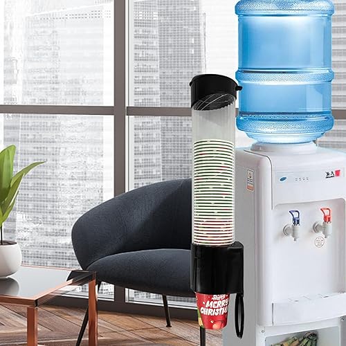 Miniatura 6 de Dispensador de vasos de papel desechable de tracción media, dispensador de tazas para tazas de cono o fondo plano de 5 oz a 7 onzas, dispensador de