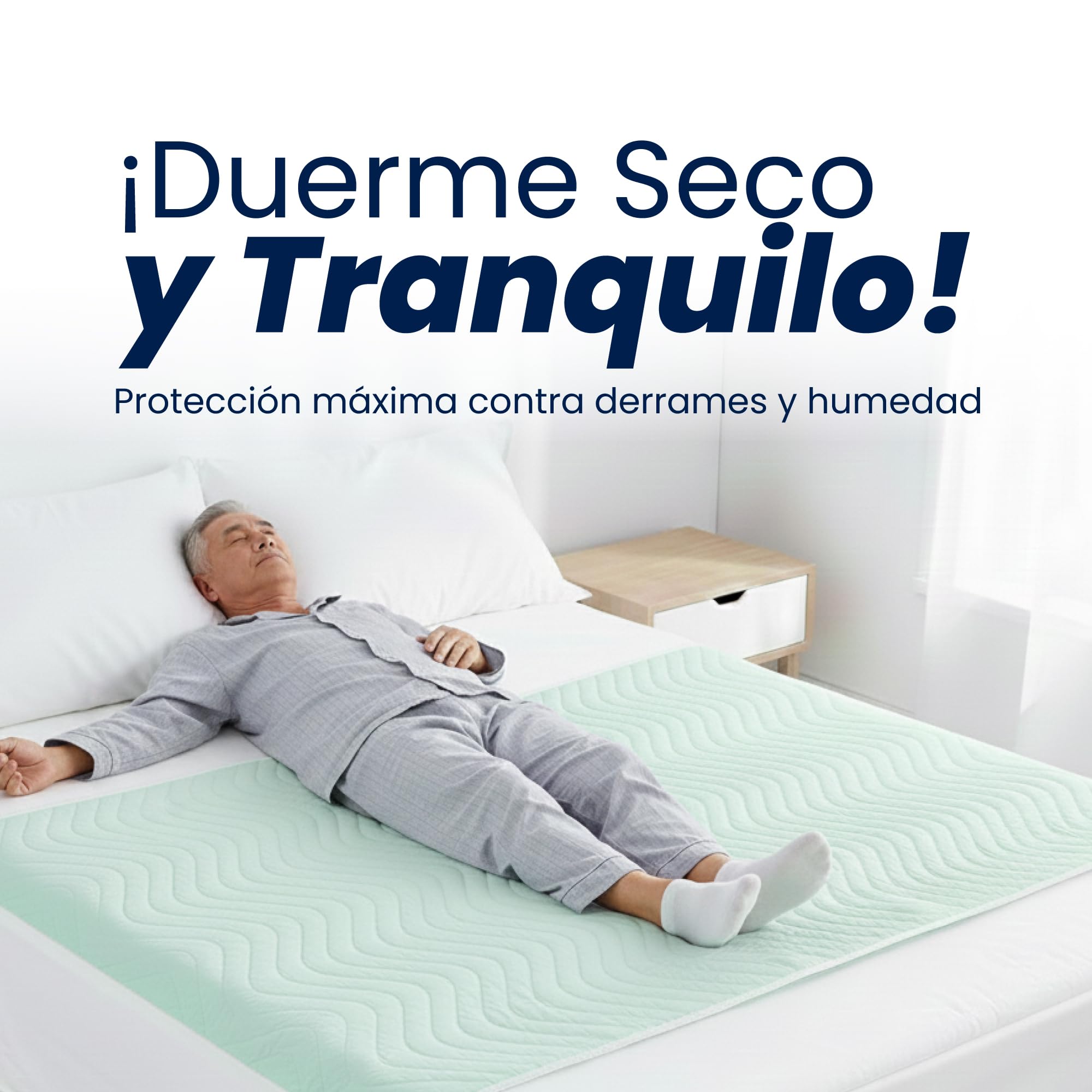 Empapadores Cama Adultos Empapadores Bebe Protector Colchon Impermeable Lavable Pipi Stop Cambiador Desechable Empapador con Alas Protector Cama Empapador 135 x 90 Pack 2