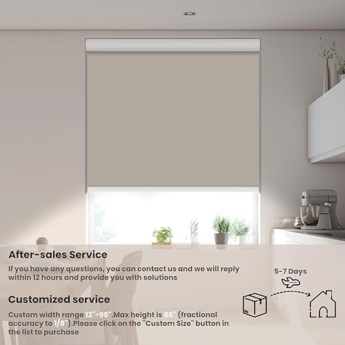 Miniatura 2 de BERISSA Persianas enrollables opacas sin cordones para oscurecer la habitación, con cenefa de casete, persianas de ventana opacas para hogar,