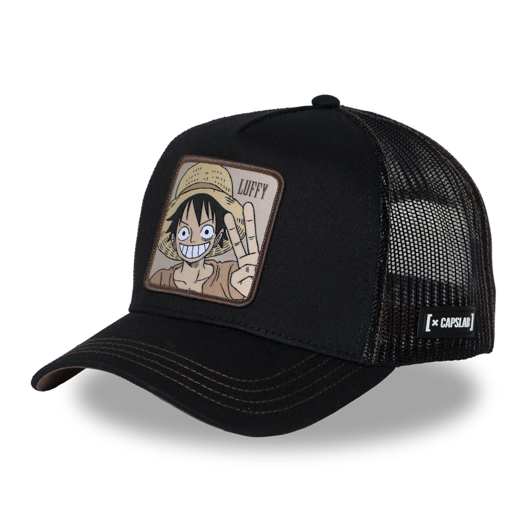 Capslab Luffy One Piece Black Adjustable Trucker Cap