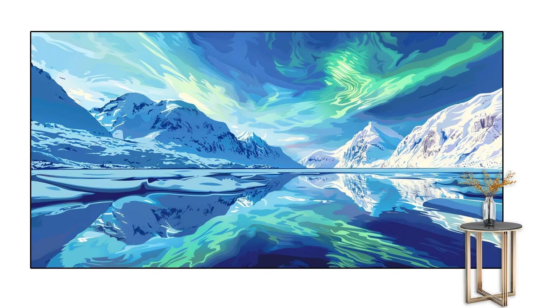 Diamond Painting Groß xxl 150x60 cm Polarlicht Diamant Painting Bilder Erwachsene Malen nach Zahlen Landschaft DIY Voll Square diamond painting zubehör Set für Wohnzimmer und Schlafzimmer Wanddeko C20