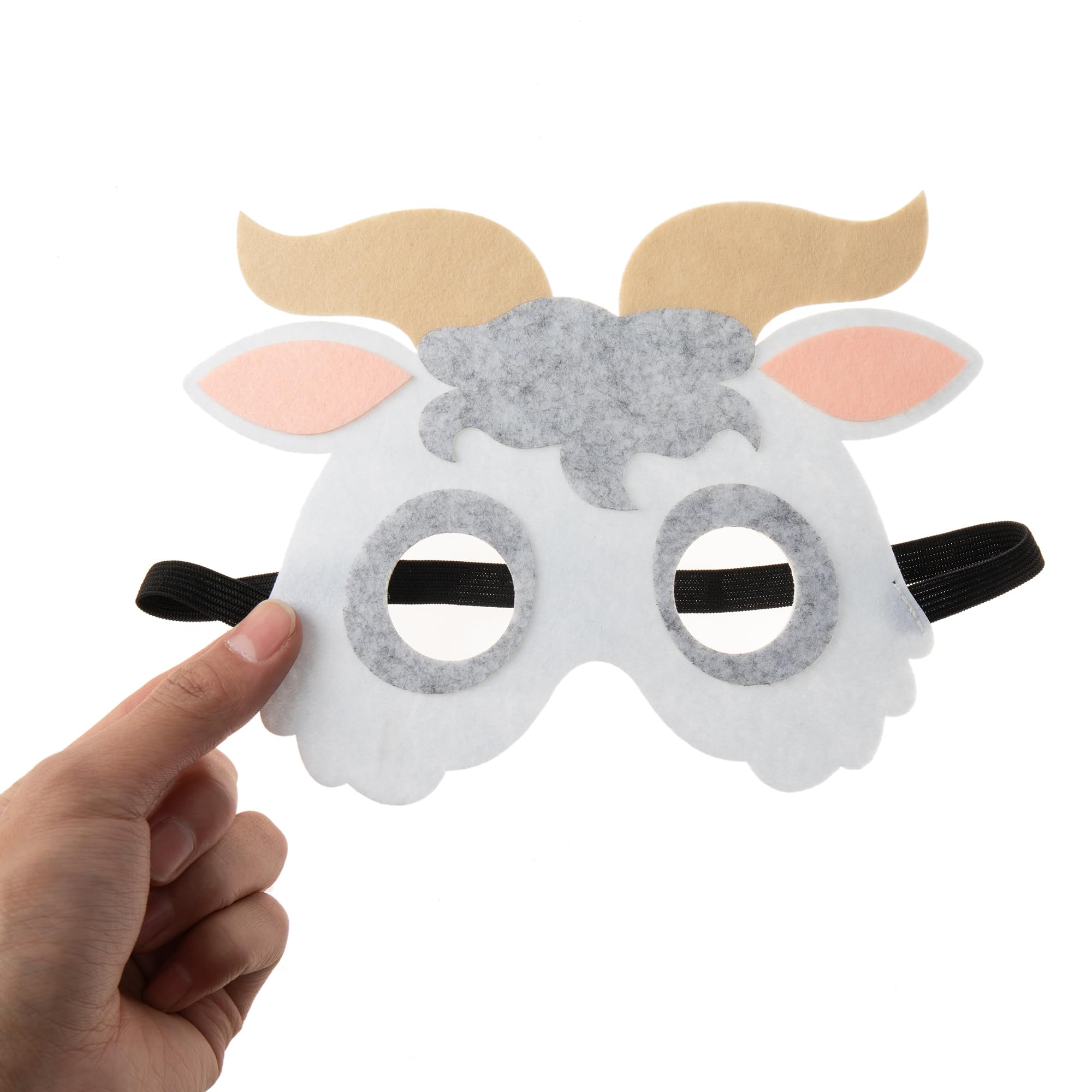 MegeFul The Three Billy Goats Gruff Felt Masks, 4pcs Half Face Masks Costume Kits, for Toddler Kids Class Learning Role Play Party Favors