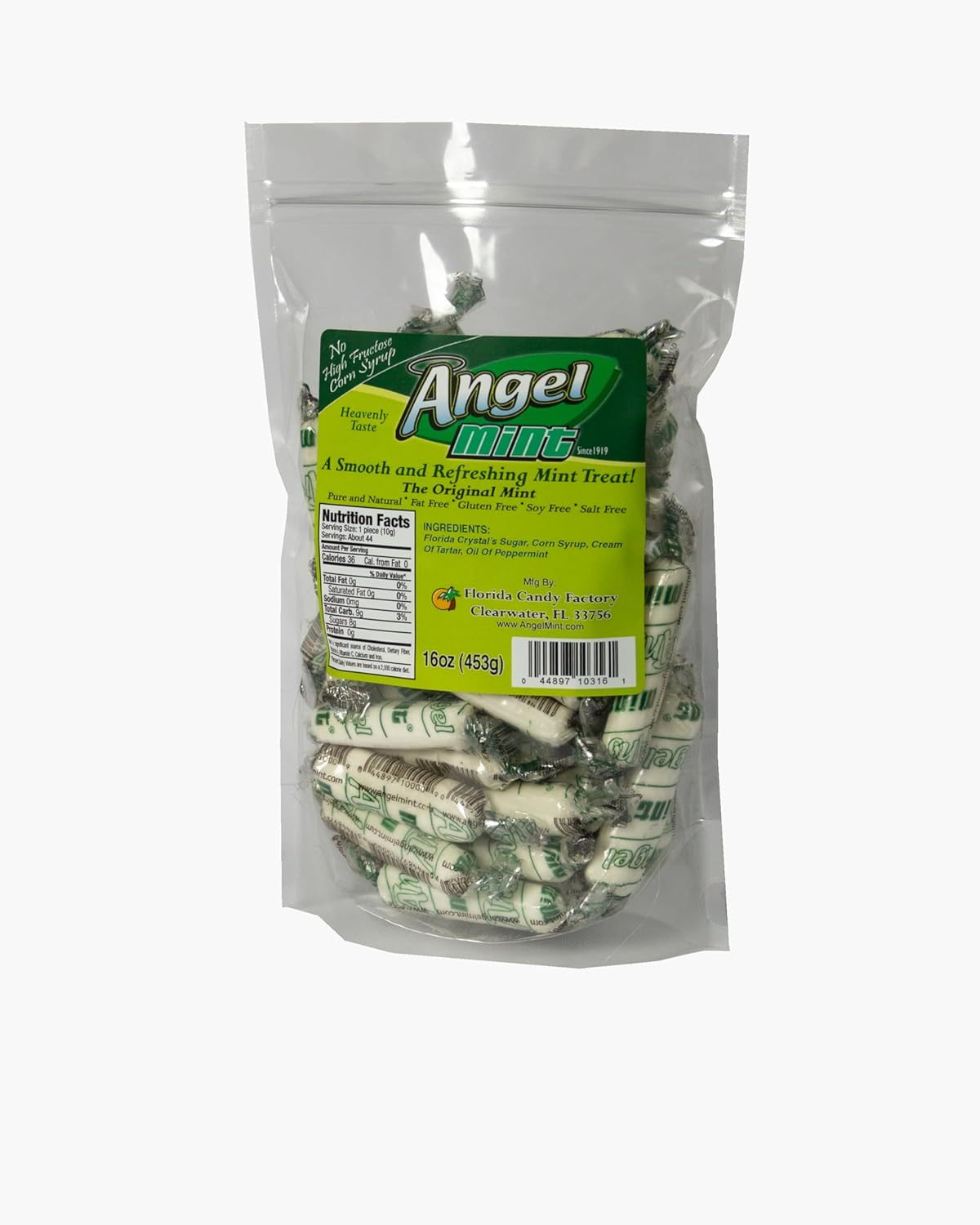 Original Angel Mint 40 oz box | Individually Wrapped Mint Treats | Old Fashion Candy |Pure and Natural | Fat Free | Gluten Free | Soy Free | Salt Free | Vegan Friendly|