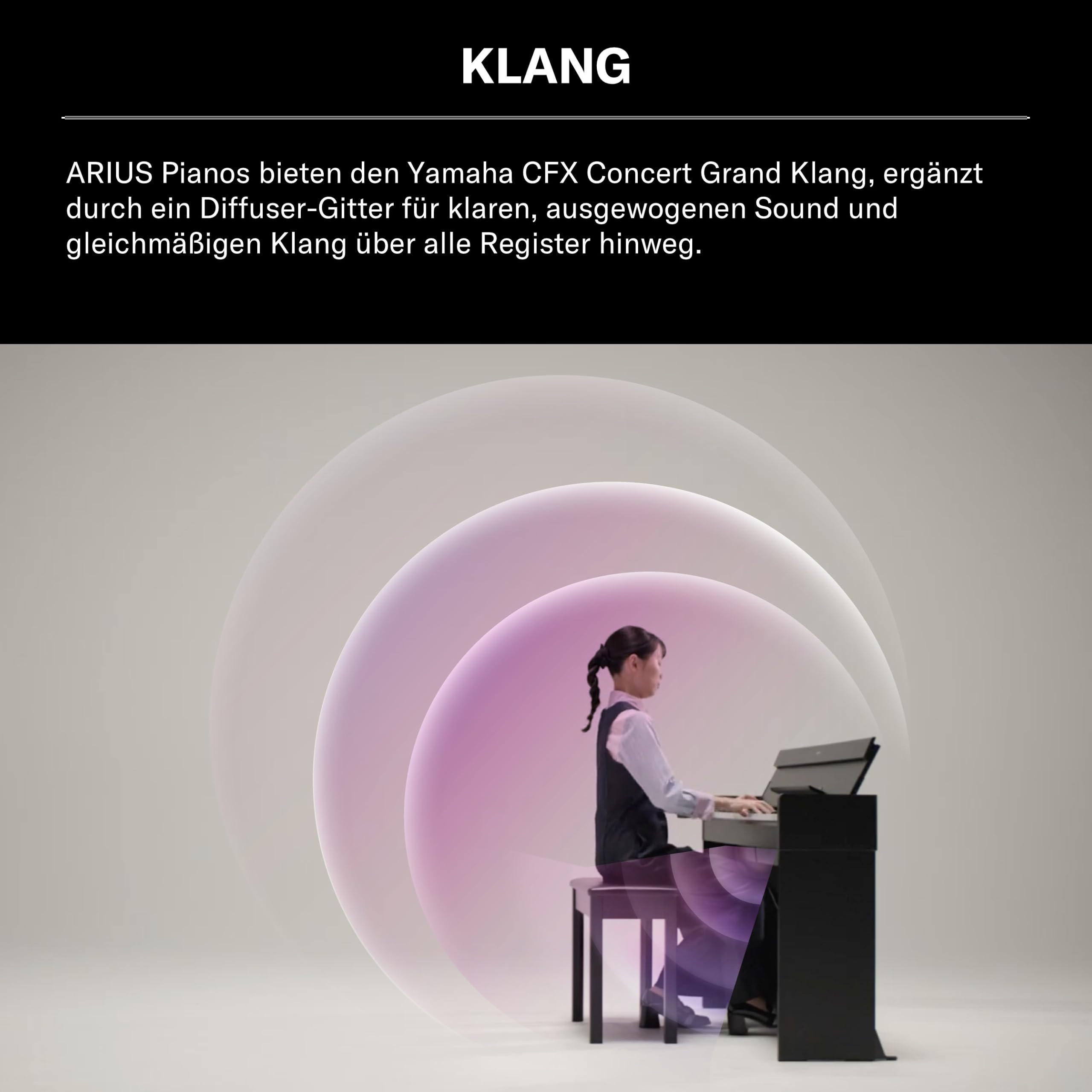 YAMAHA YDP-S36 Digitalpiano – 88 Gewichtete GHS-Tasten, CFX Concert Grand Sound, Schlankes Design, Bluetooth, 3 Pedale, Ideal für Zuhause & Anfänger – Schwarz