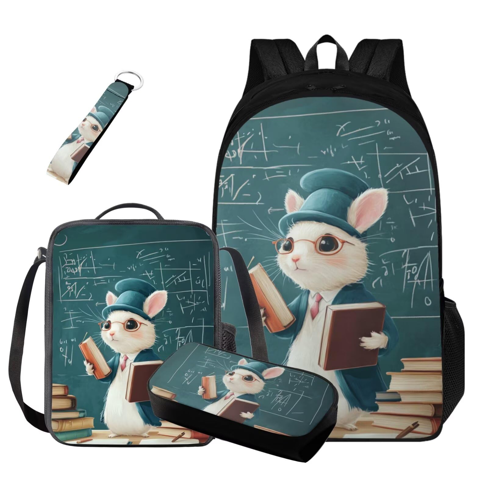 4 mochilas escolares ligeras para niñas de 8 a 10 años, mochila escolar para adolescentes con bolsa de almuerzo