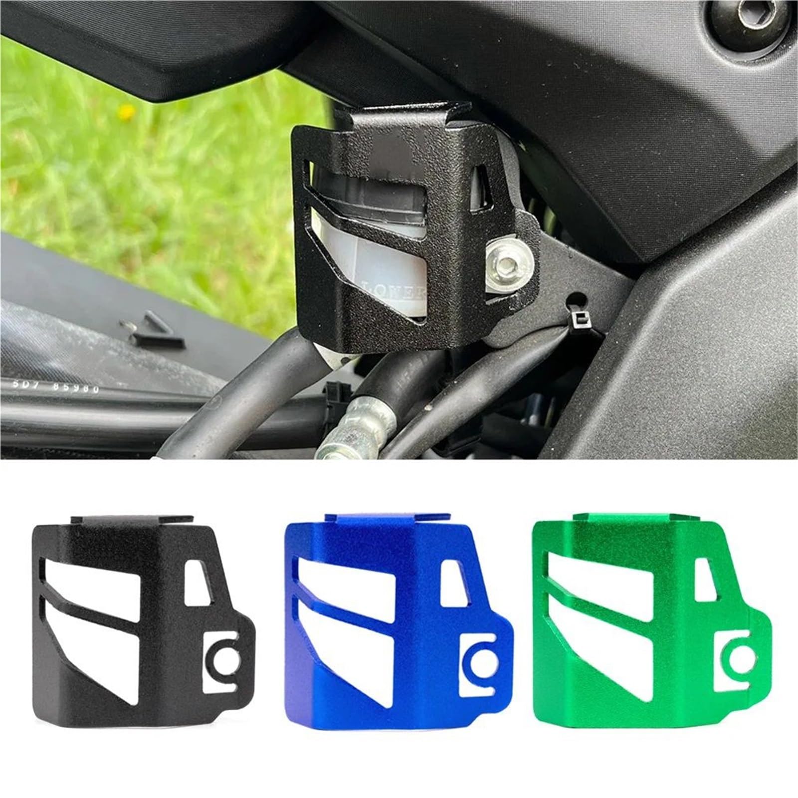 Pasuje do 900 Z650 Z 90 650 2017-2024 Akcesoria motocyklowe Płyn hamulcowy Cylinder Główny Zbiornik Korek wlewu oleju Osłona(4-Green)