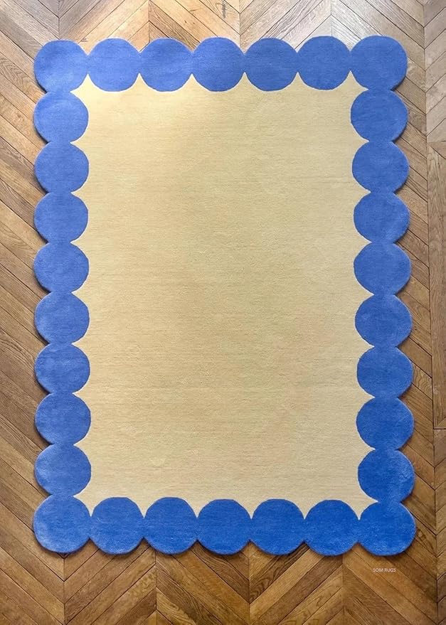 Amazon.com: Scallop Rug Bohemian Handmade Designer Rug Hand Tufted Rugs ...