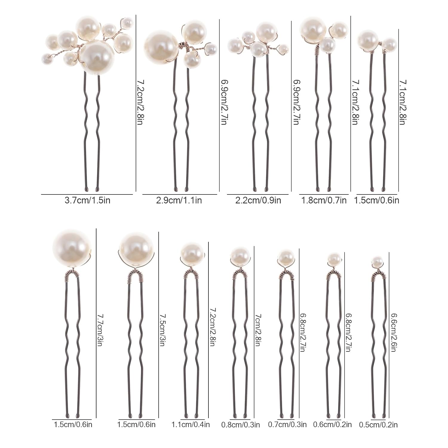 12 Pieces Bridal Hair Accessories Pearl Wedding Hair Pins Handmade Bridal Hair Pins for Wedding Brides Women Girls - Image 7