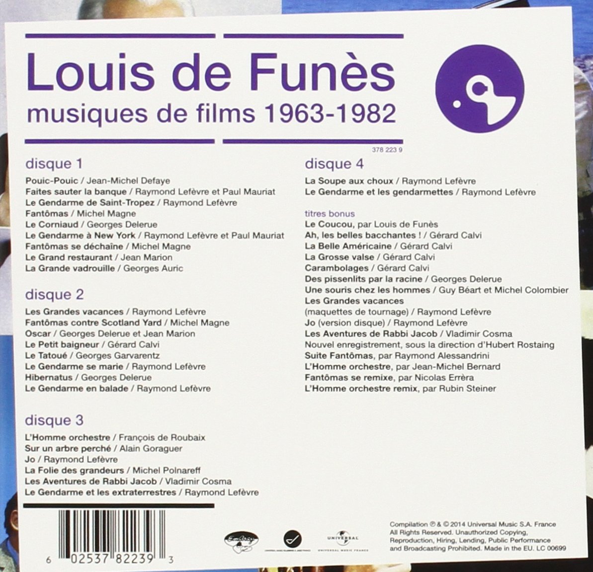 Louis de Funes, musiques de films 1963-1982