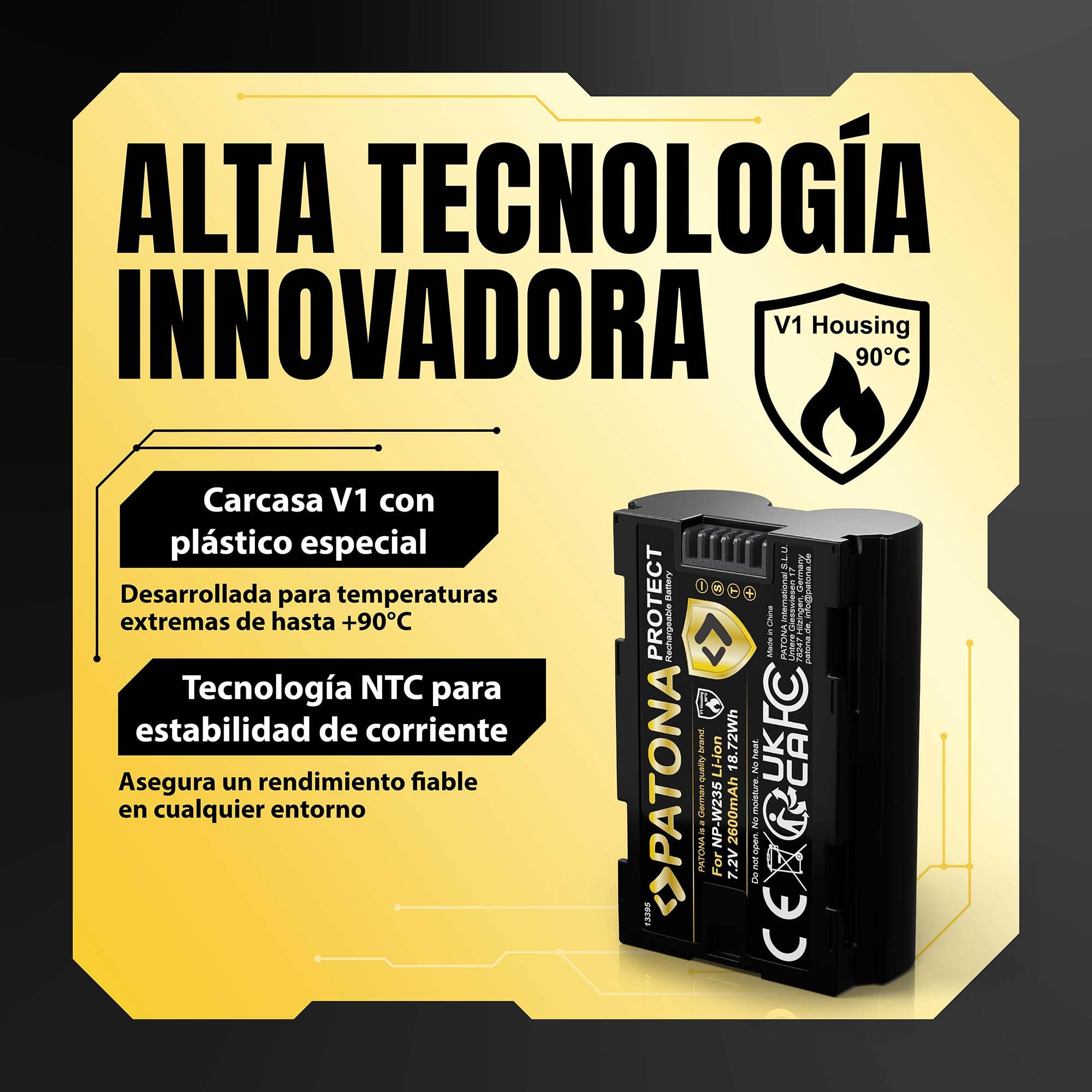 PATONA Set 2X Protect NP-W235 batería 2600mAh con Cargador PD Dual USB-C