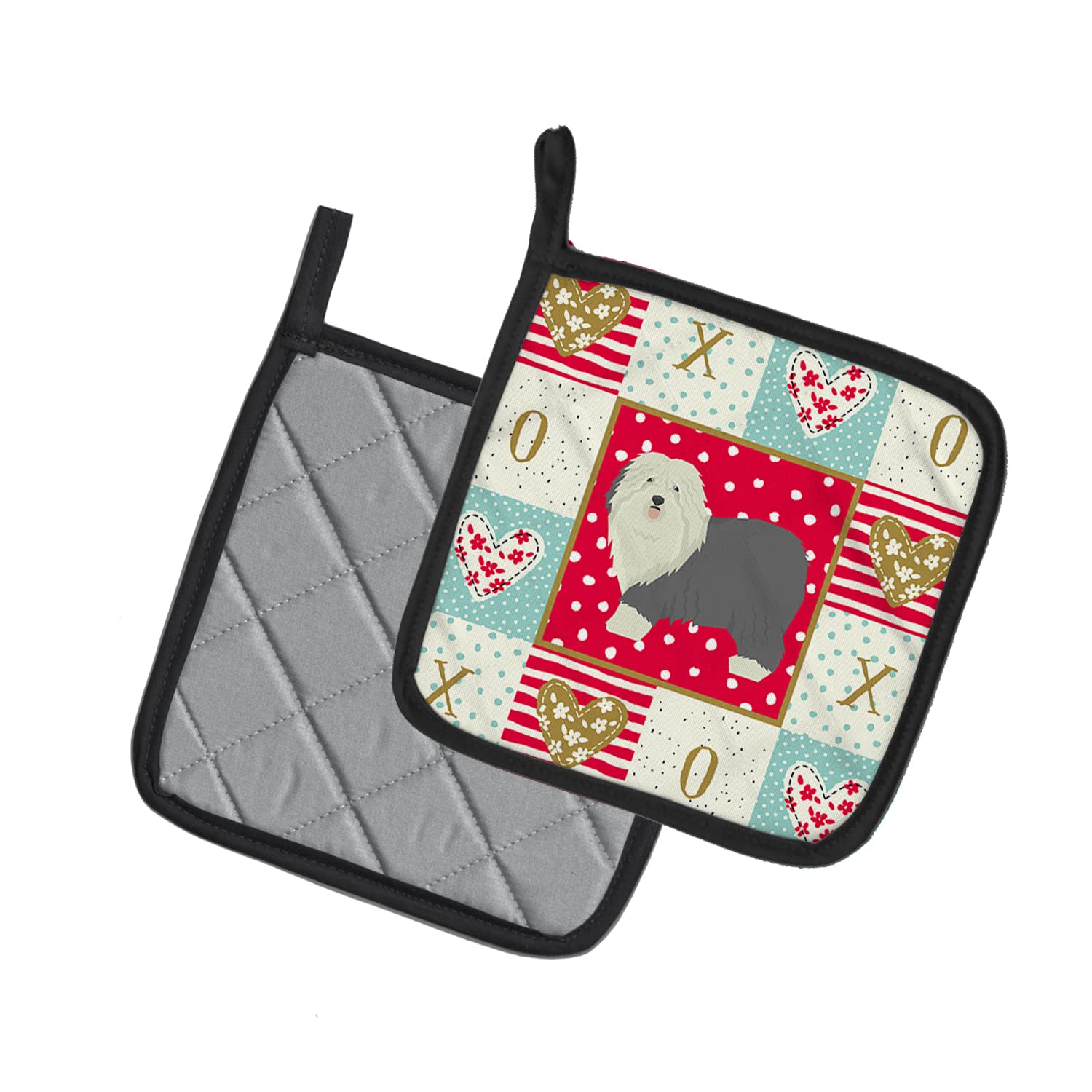 Caroline's Treasures CK5942PTHD Old English Sheepdog Love Topflappen, 7,5HX7,5W, Mehrfarbig