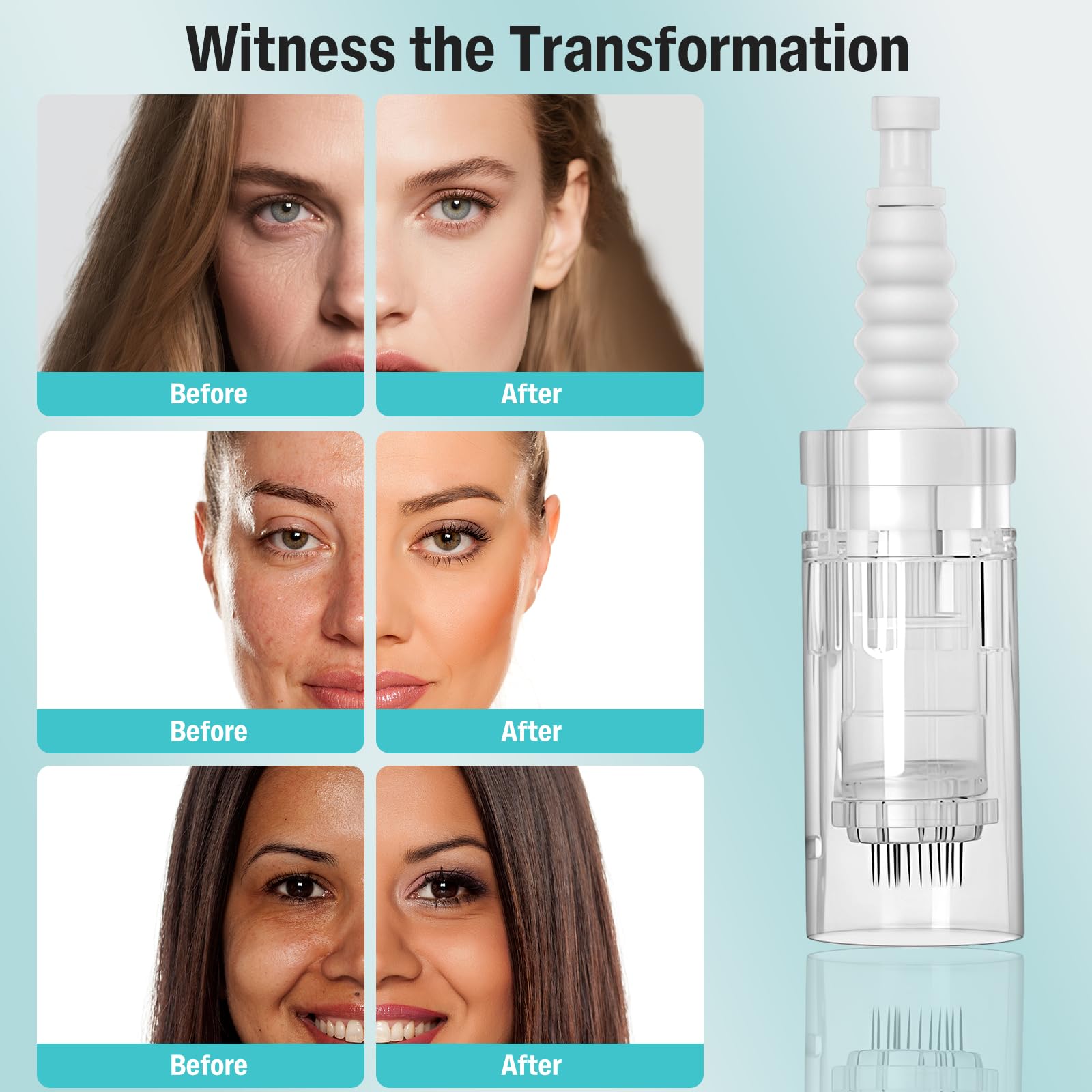 30 aghi di ricambio per microneedling, 12 pin micro nano aghi per modello universale compatibilità con Micro Derma Pen Microneedling, per il ripristino della pelle