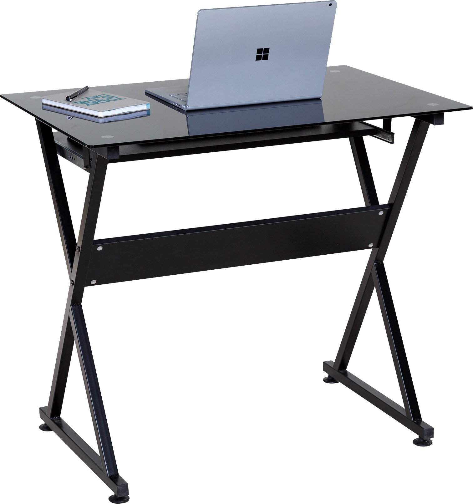 OneSpace Ultramodern Glass Computer Desk, Black Buy Online in United