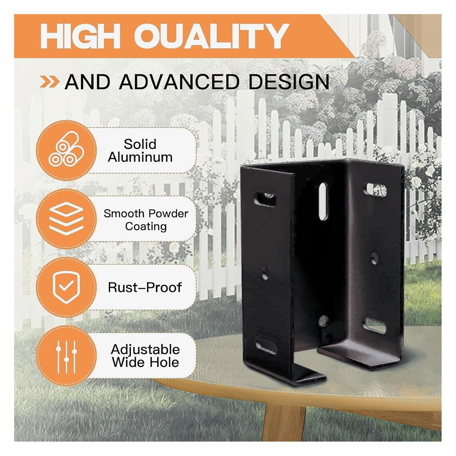 Heavy Duty 2-3/4 inches Fence Rails Brackets Kit Metal Replacement for 2.75in Frail Plastic Brackets, Alluminum Fence Bracket for Vinyl Fencing Panel to Post Connection (Black, 16Pcs & 160 Screws)