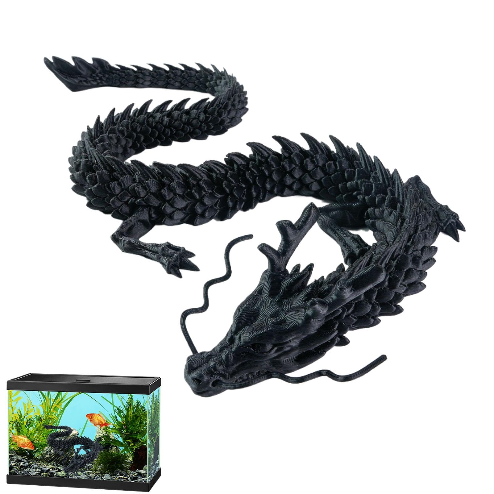 Scheletro di drago articolato - Statuetta fantasy snodabile stampata in 3D, decorazione gotica per la casa, esposizione di draghi per Halloween, regalo unico - Italia