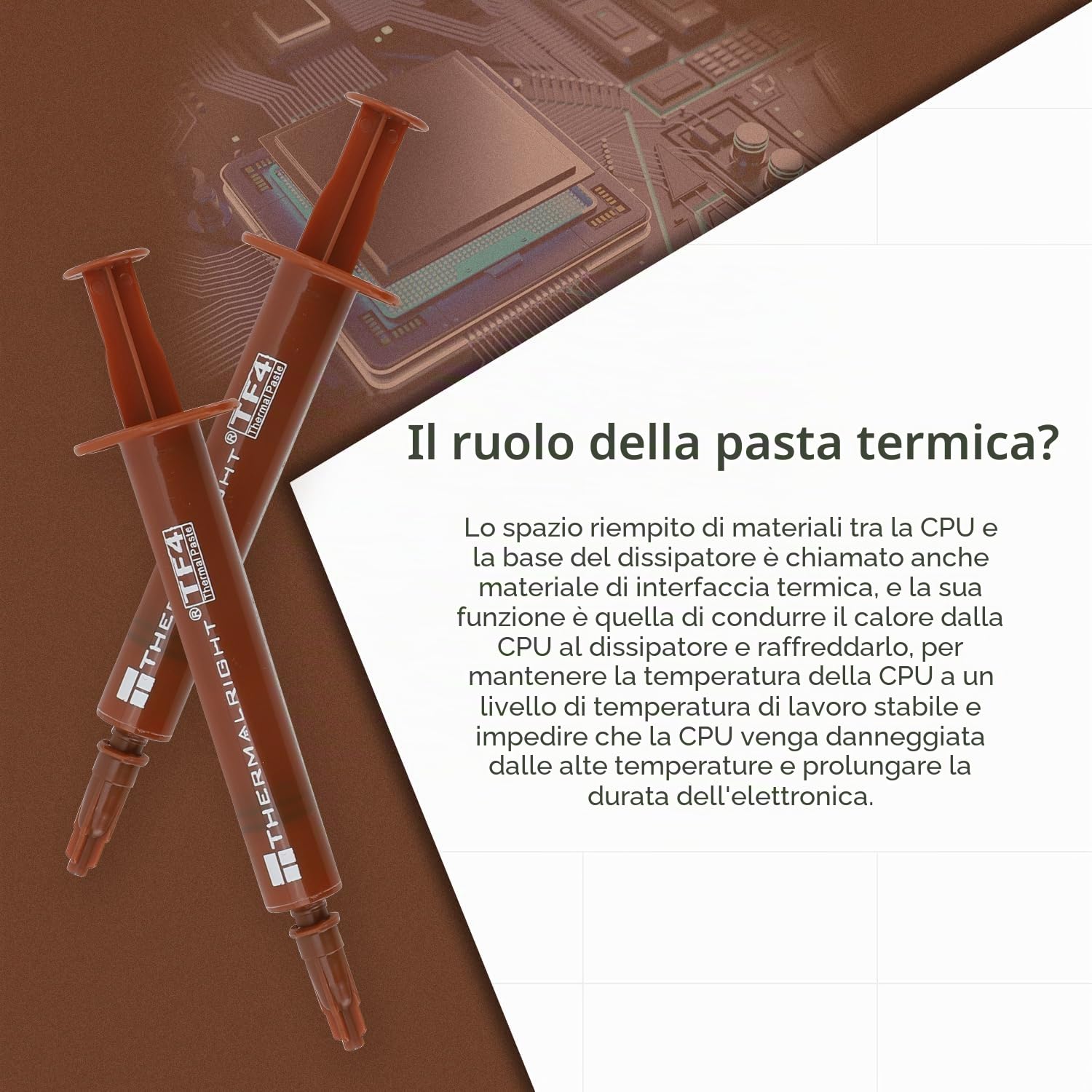 Thermalright TF4 4 g di pasta termica per radiatore, pasta dissipatore di calore ad alta resistenza 9,5 W/m.k, 4 grammi, con spatola (TF4 4 g)