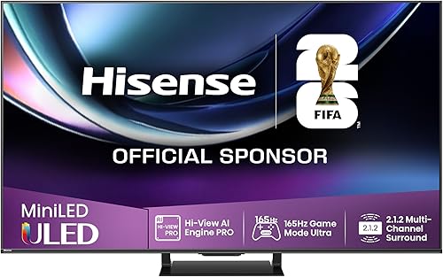 Hisense 55U7Q Pro - 55" Mini LED Pro Smart TV, Hi-View AI Pro Processor, 165Hz Ultra Gaming Mode, Full Array Local Dimming, 2.1.2 Sound, Dolby Vision IQ, Dolby Atmos, Anti-Glare - 1
