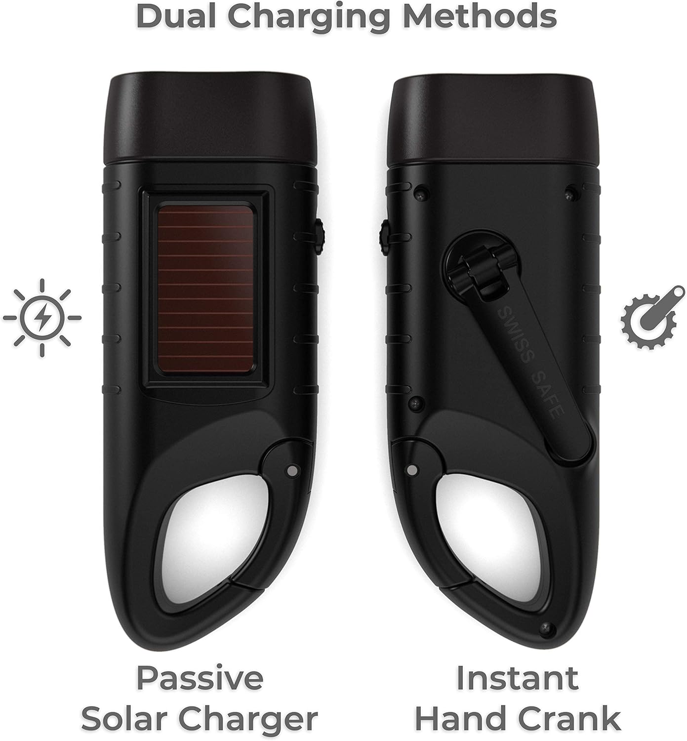 Rechargeable Solar Hand Crank Flashlight with First Aid Kit (120-Piece) : Sports & Outdoors