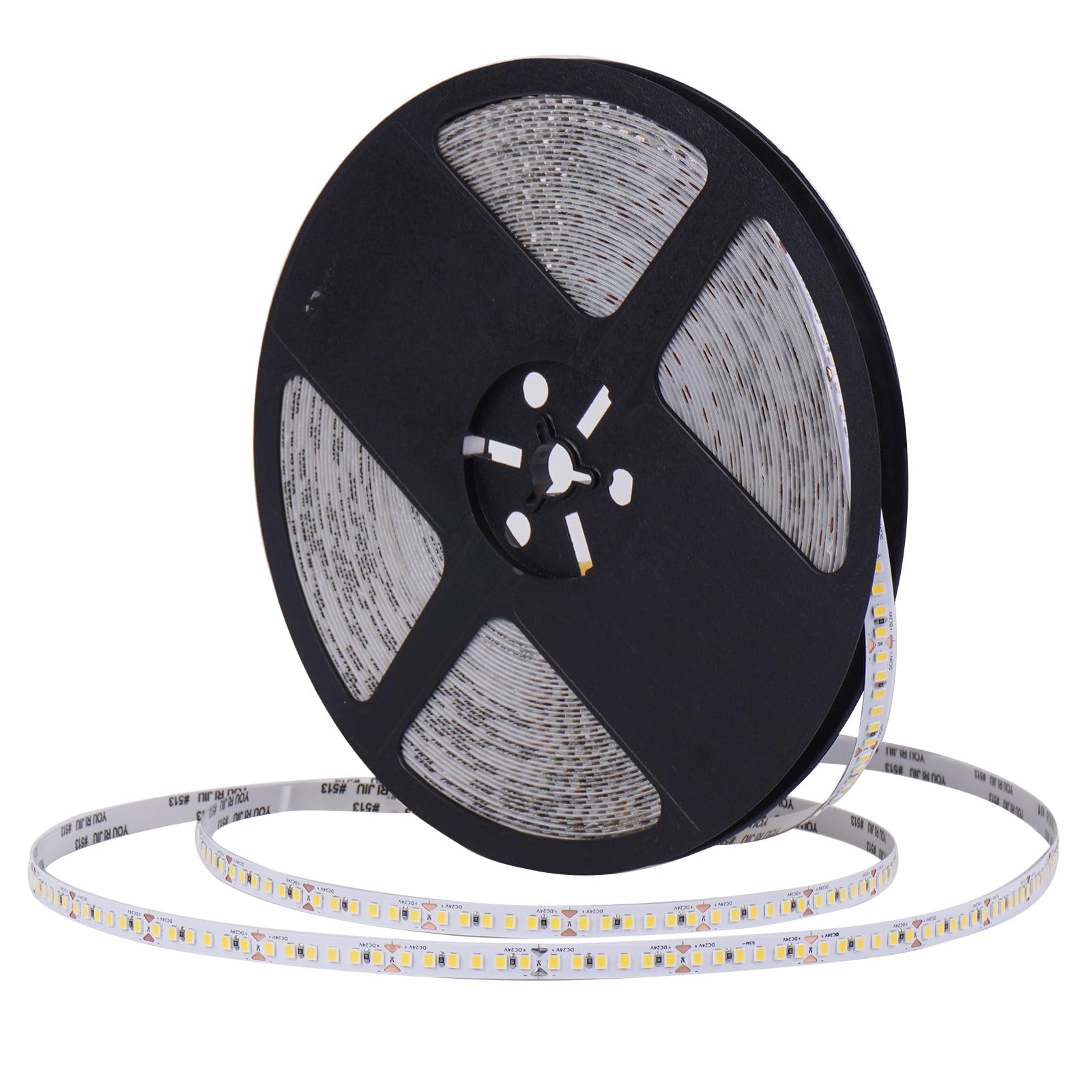 JBdusn 20m LED Strip Lights DC24V, 180 LEDs/m LED Tape 4000K, 8mm Width Strip Lights, Stick on Lights for Bedroom, Kitchen Cabinet, Under Cupboard, DIY and More(No Power Supply)