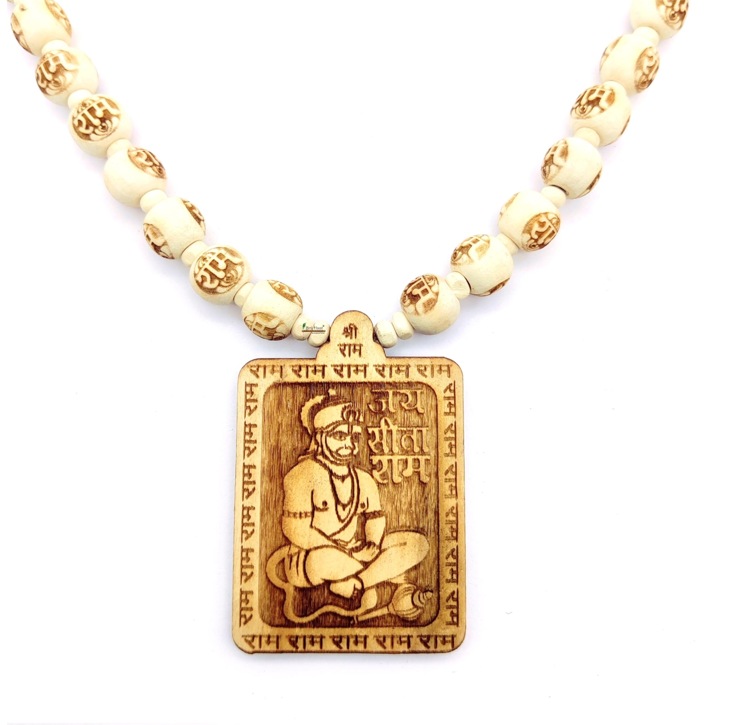 BRIJ HAAT Wooden Carving Shree bageshwar Balaji dham Hanuman ji Handmade Locket with ram Carving and tulsi Beads mala (B0CSB4NH8C) Amazon Price History, Amazon Price Tracker